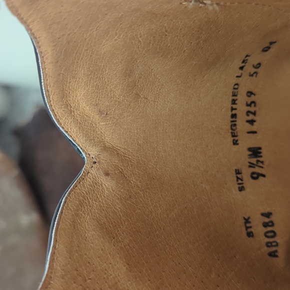 CORRAL AB084 "Sadler" ivory leather bronze cross cowgirl boot snip toe sz 9.5 - Picture 16 of 16